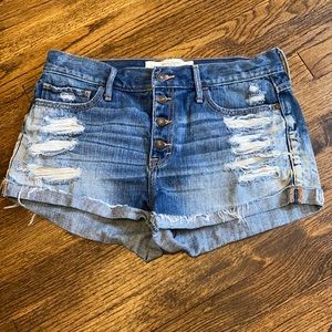 Abercrombie & Fitch Distressed Denim Shorts Sz 10